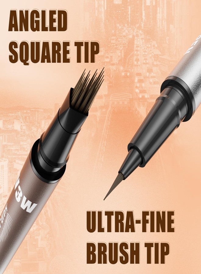 W3W Eyebrow Pencils for Women, W3W 4D Dual-Ended Brow Pen, Angled Square Tip + Ultra-Fine Brush Tip, Waterproof Smudge-Proof, Natural Hair-Like Strokes, Black Brown (Espresso/Deep Brown) - Image 2